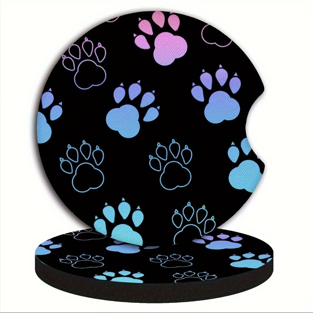 2PCS Environmentally friendly diving fabric, creative and cute cartoon coasters for home cars