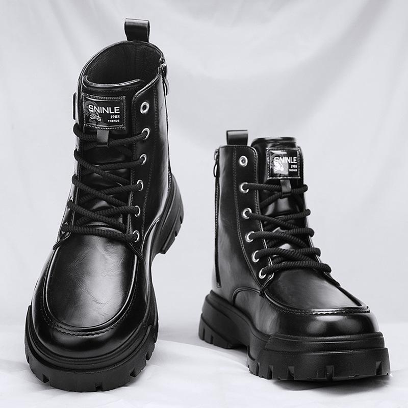 

Ботинки Мартин на молнии мужские новые рабочие повседневные ботинки с высоким верхом уличные классические нескользящие теплые кожаные ботинки тренд 44