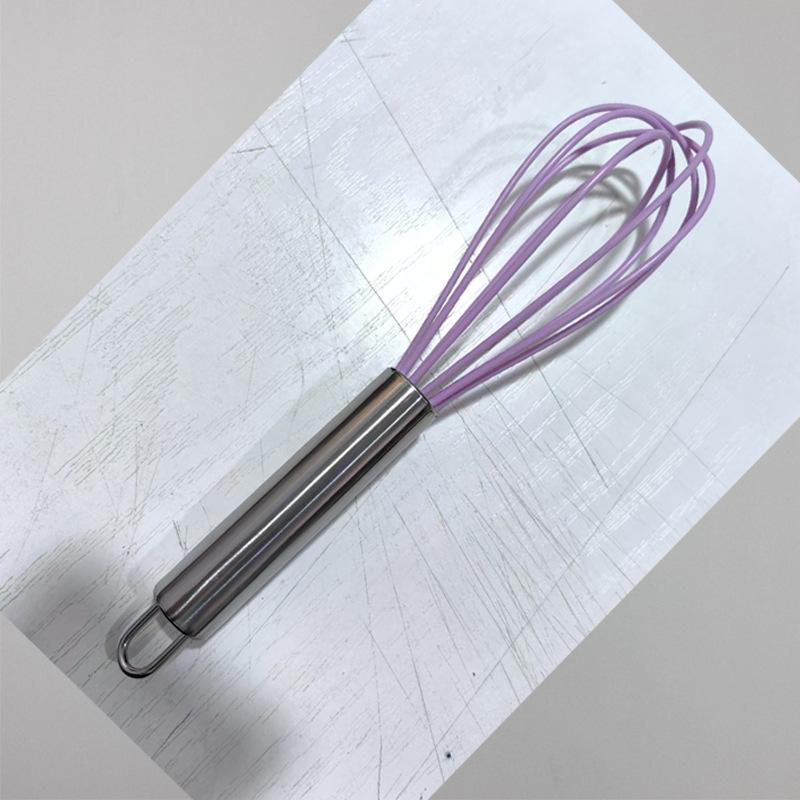 Stainless Steel Silicone Whisk - Handheld Cake Cream Beater Mixer Tool