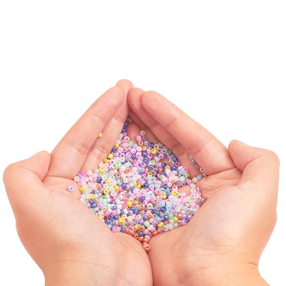 15-Color Glass Rice Beads Set Handmade Bracelet Beading Material DIY Rice Beads Jewelry Making Accessories About 7500pcs