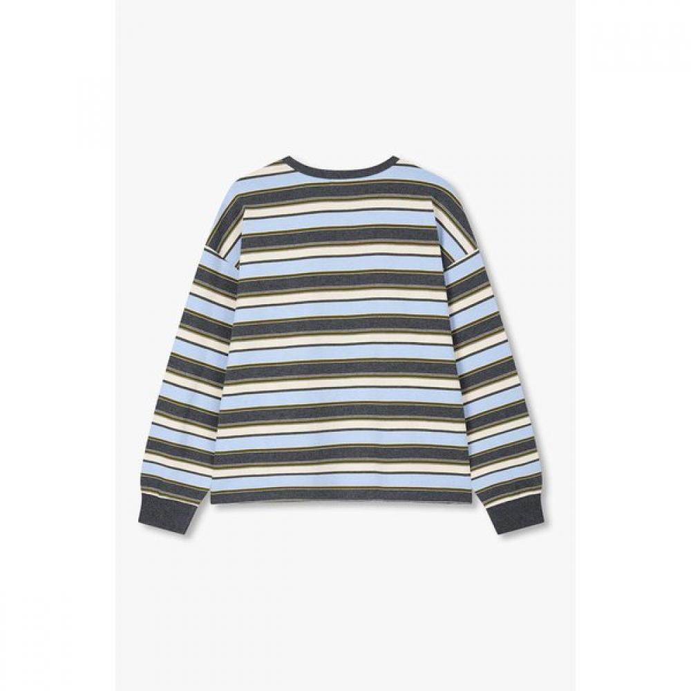 STudio Tomboy Men Mini Logo Wappen STripe Long Sleeve T shirT 9176322982a