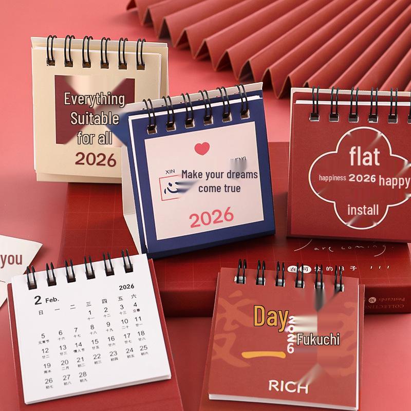 2026 Inspirational Words Mini Desk Planner Calendar - Creative Portable Desktop Ornament