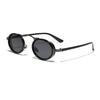 Glasses Retro Punk Style Sunglasses Men'S Semi-Metal Oval Xiaohongshu Same Sunglasses Women