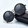 Polarizētas makšķerēšanas saulesbrilles ND2-400, regulējama aptumšošana, vintage punk stila saulesbrilles ar apaļām lēcām, makšķerēšanas brilles, unisex ar futlāri