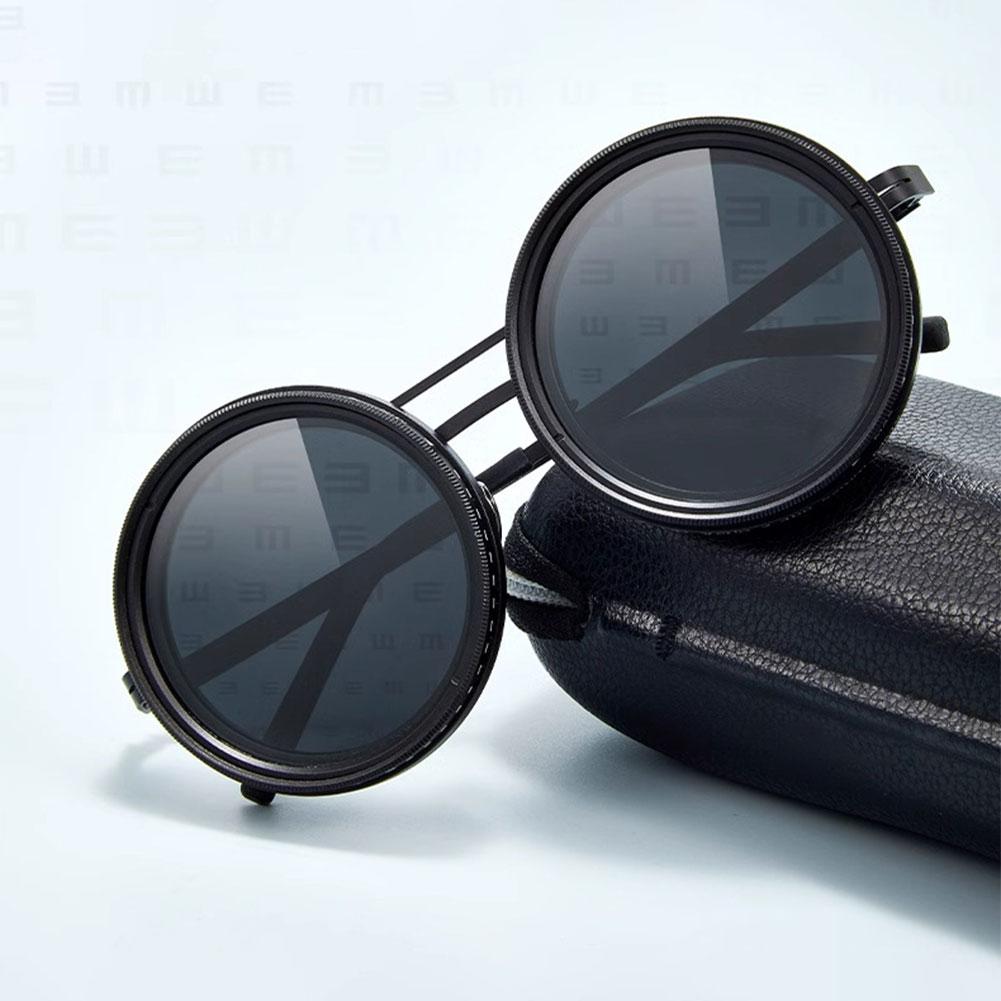 Adjustable 1-9 Sunglasses with ND Filter Lenses Retro Glasses Polarized Sunglasses for Men Driving Fishing