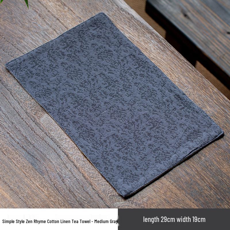 Handmade Cotton Linen Tea Towel: Absorbent Zen Tea Ceremony Mat