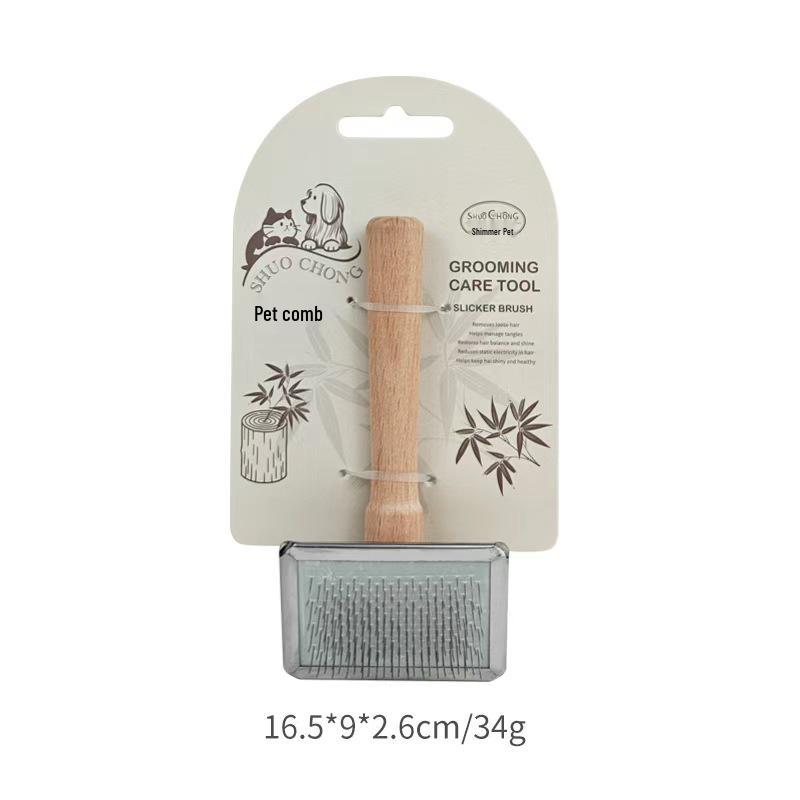 Solid Wood Pet Comb: Detangling and Hair Removal for Dogs & Cats