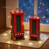 Christmas Home Decor 24 Days Fireplace Advent Calendar, Countdown Calendar Ornament with for Children Santa Claus Figures, Mechanical Scrolling