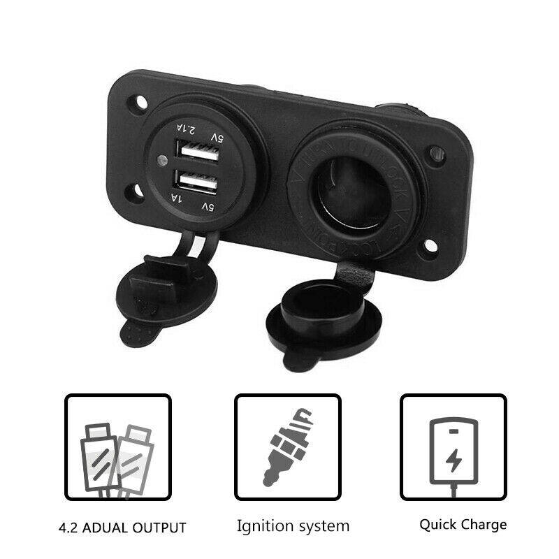 12V 24V Wohnmobil Caravan Dual USB Buchse Adapter Ladegerät Zigarettenanzünder UK