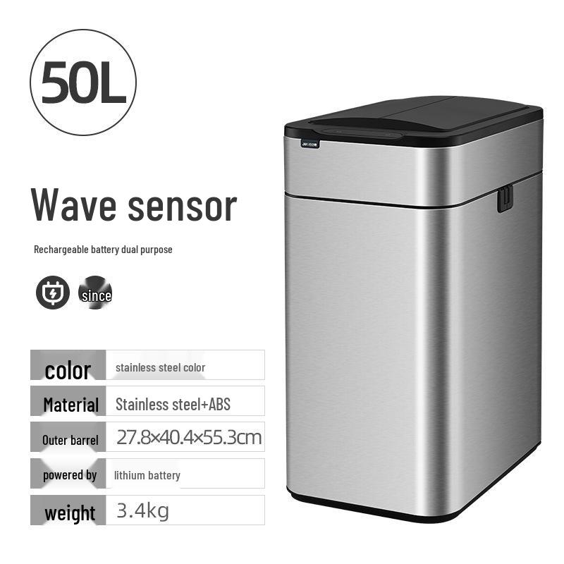 Automatic Large Smart Sensor Trash Can with Lid for Kitchen, Bathroom, Office, and Living Room