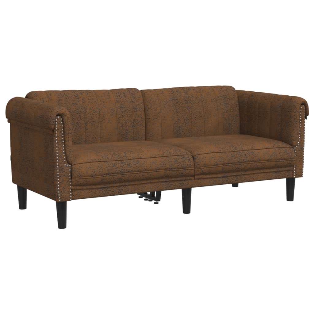 3 Piece Sofa Set in Brown Velvet