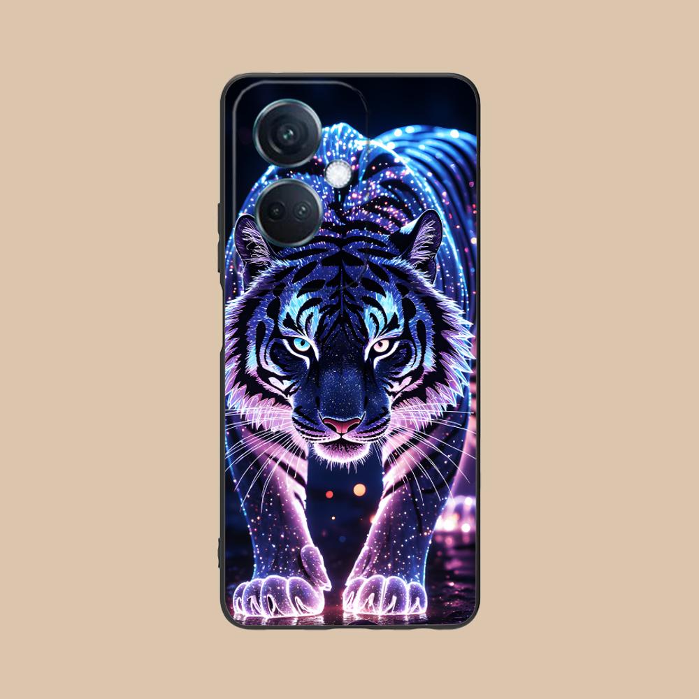 Tiger Neon Mobile Cell Phone Case for OPPO Find X9 X8 X7 X6 X5 X3 X2 Plus S Pro Ultra Lite Colorful Printing Cover Cover Luxury