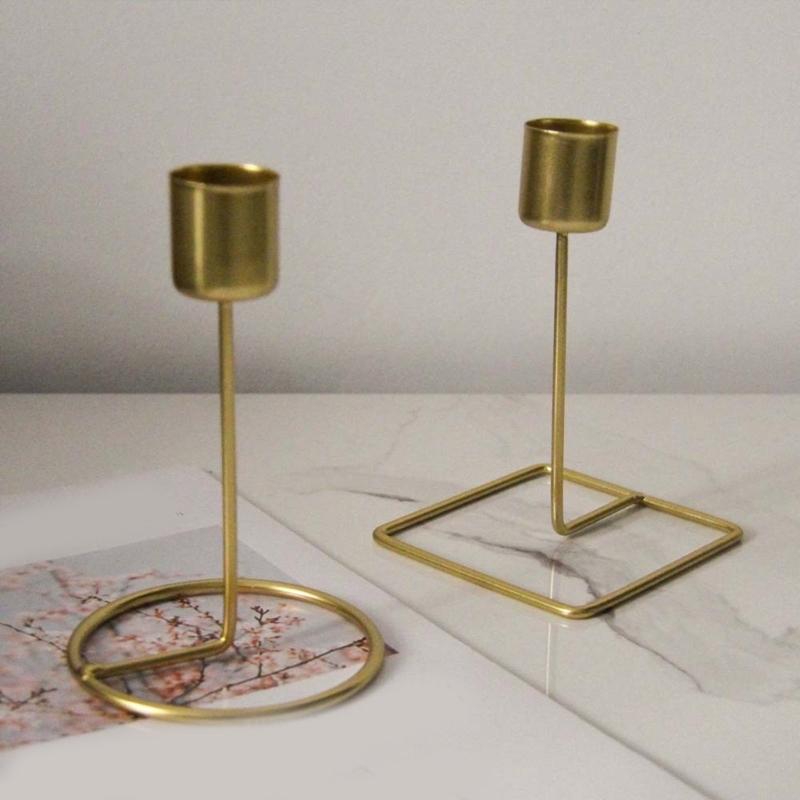 Retro Metal Gold Taper Candle Holder Elegant Metal Candlestick for Weddings Event Table Centerpieces Candle Stand Gift