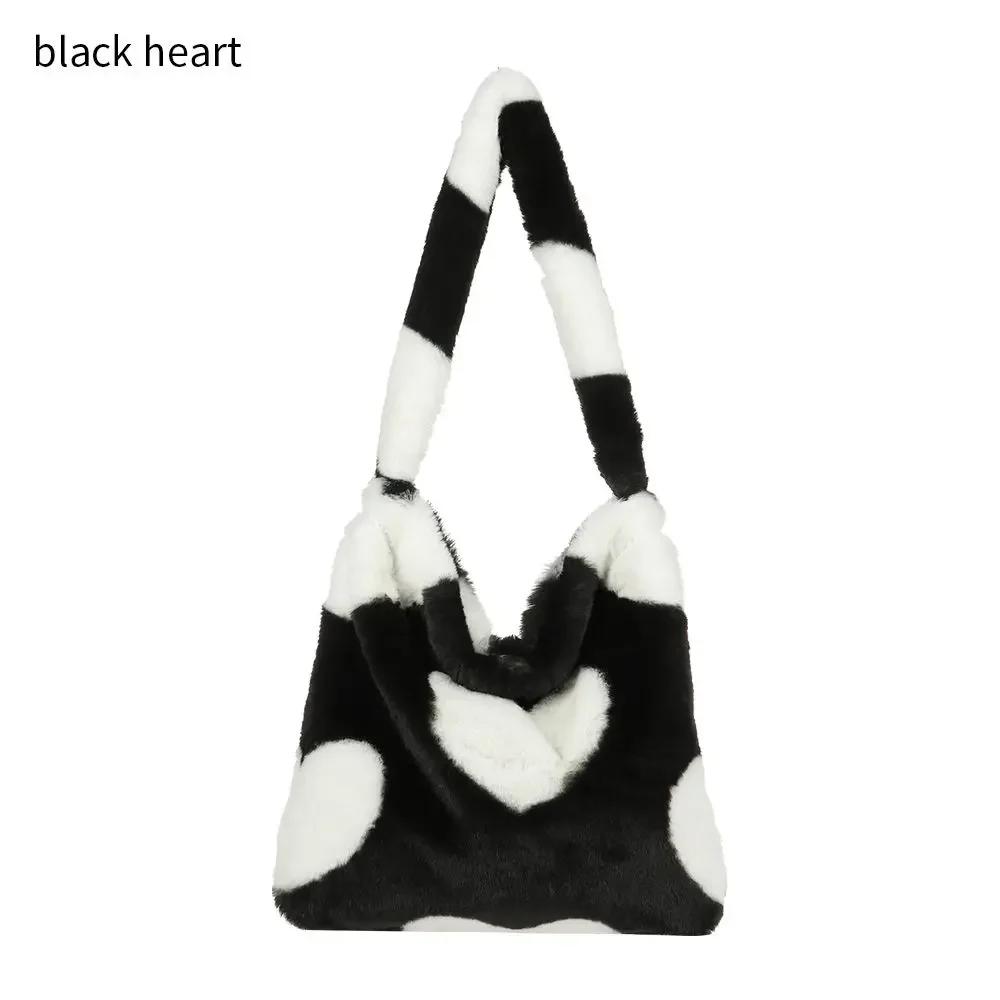 Women Girls Fluffy Shoulder Bag Top-handle Bag Female Autumn Winter Tote Fashion Large Capacity Shopping Bag