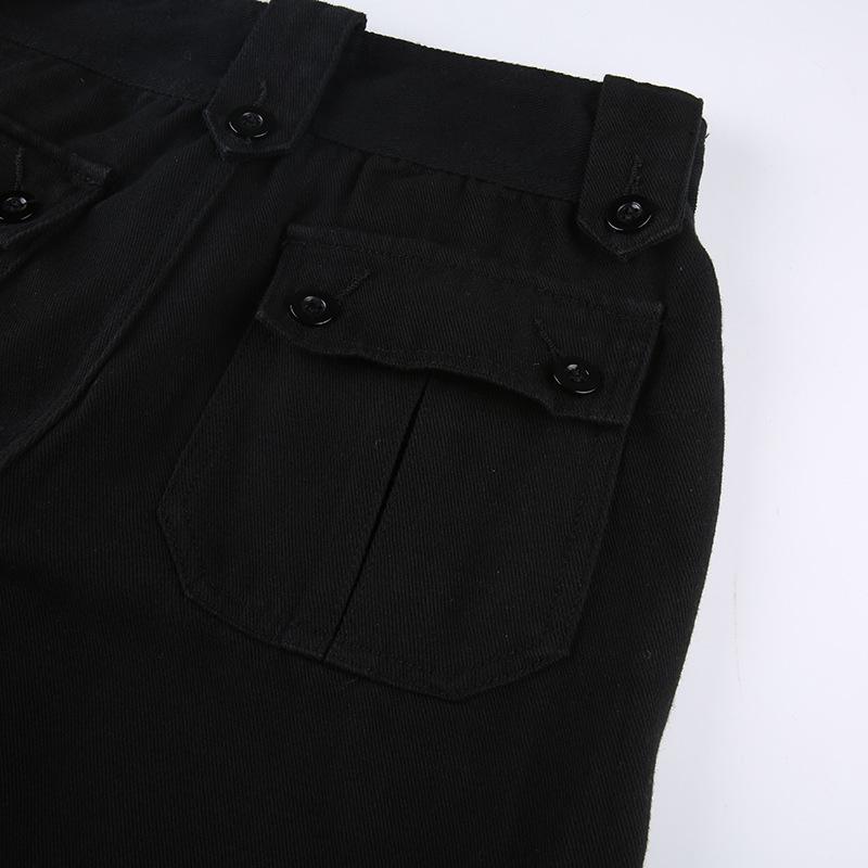 Summer Women's Pant Street Spice Low Waist Double Row Button Tide Artificial Multi-Pocket Denim Casual Pants