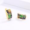 High Quality Earrings for Women Elegant Black Flower Jewelry Hand Enamel Party Flower Earrings Attendance Party Jewelry