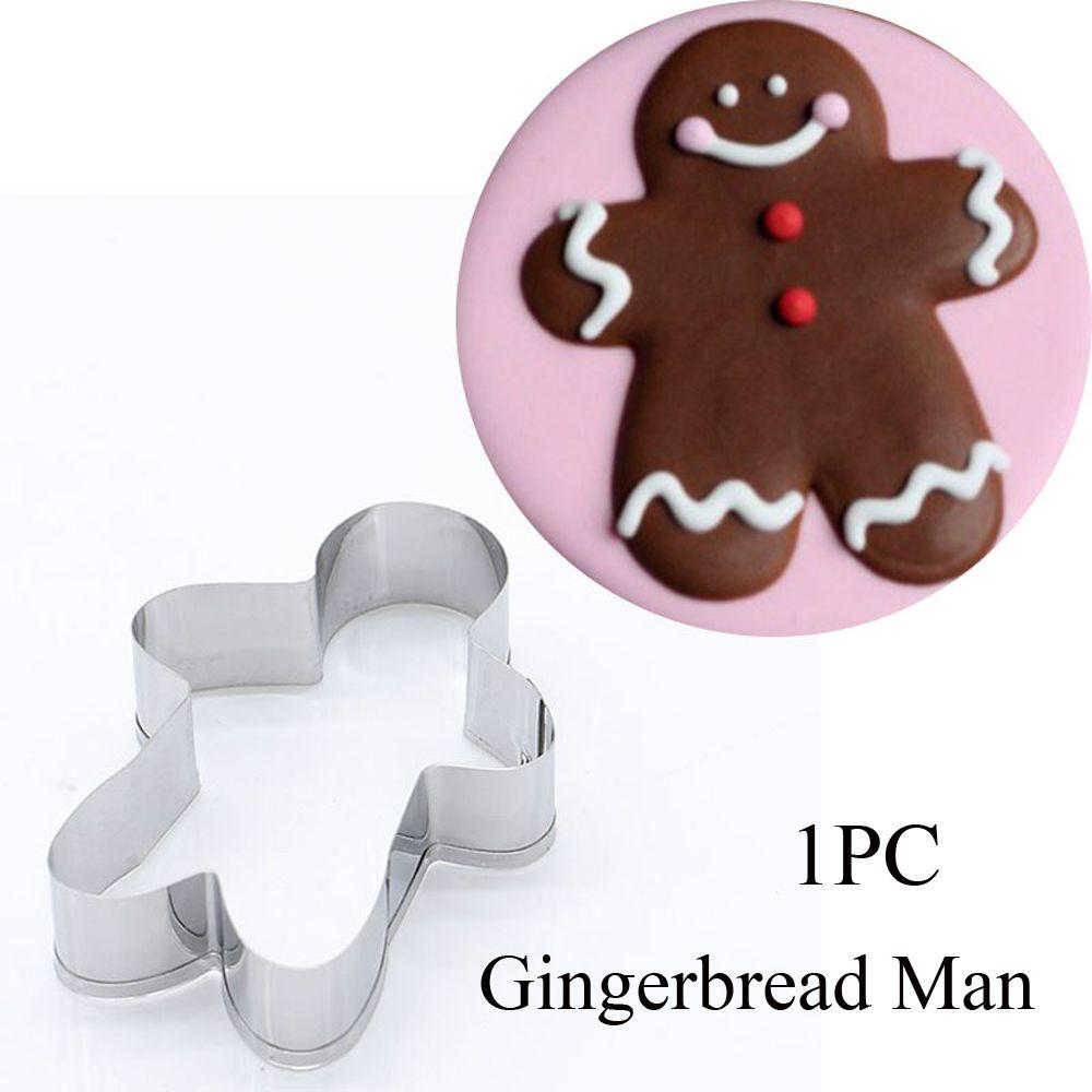 1/2PCS Gingerbread Man Santa Claus Snowflake Elk Christmas Cookie Cutter Cake Mould Baking Tool Biscuit Mold
