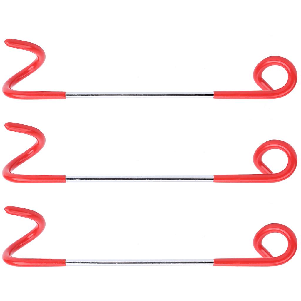 3Pcs Outdoor Tent Camping Multifunction Steam Light Hook Sshaped Hanger Twoway Hook Red