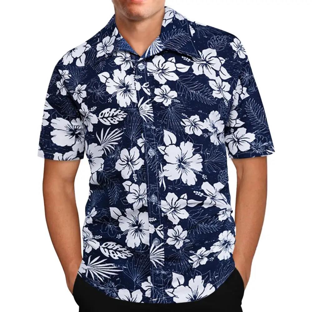 Summer Hawaiian Floral Beach Casual Shirt 3D Plant Pattern T-shirt Retro Short Sleeve Vacation Outdoor Men s and Women s Shirt S