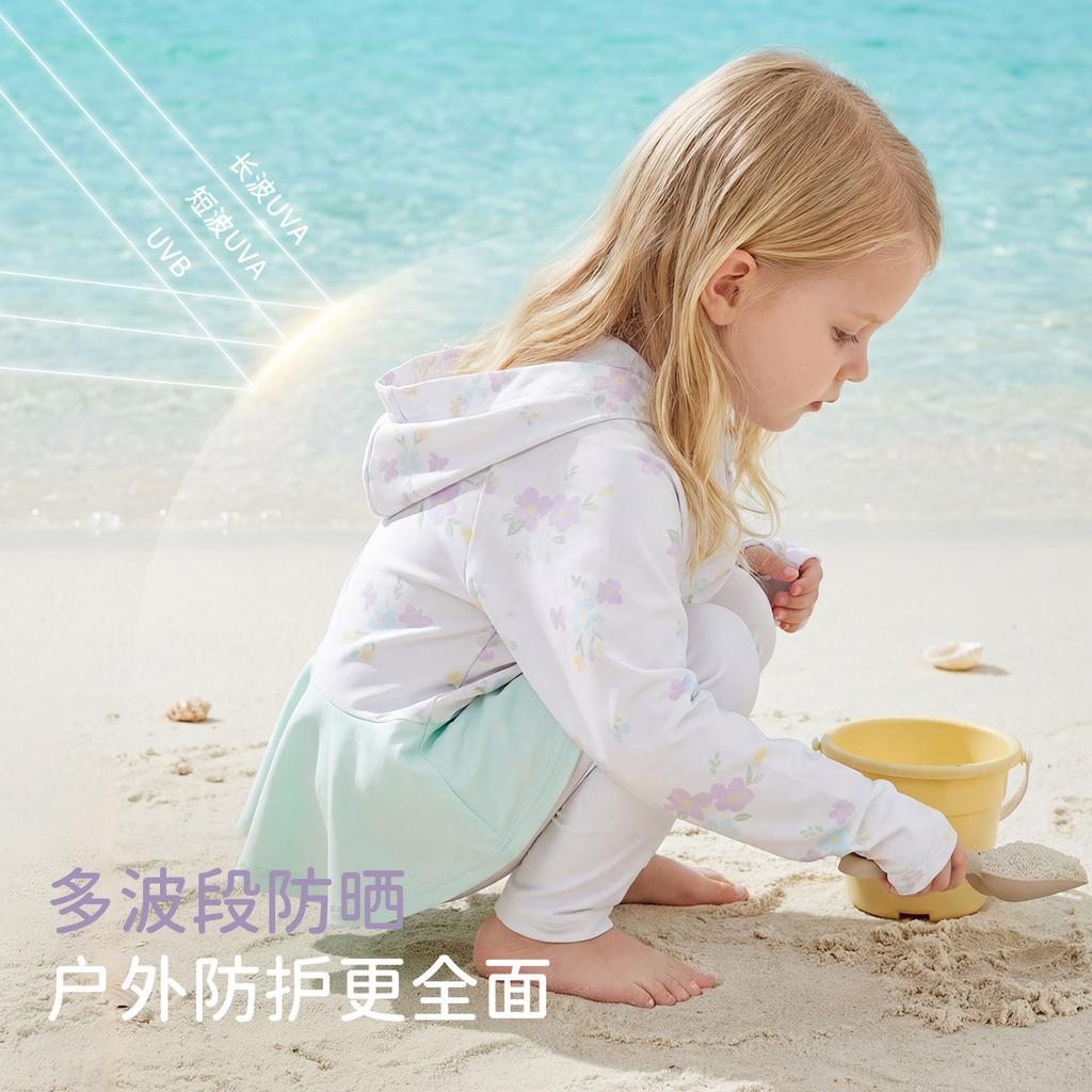 David Bella Girls' UV Protective Jacket Summer New Style Children's Cool Sunshade Jacket Women's Treasure Sunscreen Clothing