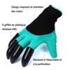Gants de jardinage Garden Genie - Marque Garden Genie - Avec griffes en plastique ABS - Couleur verte