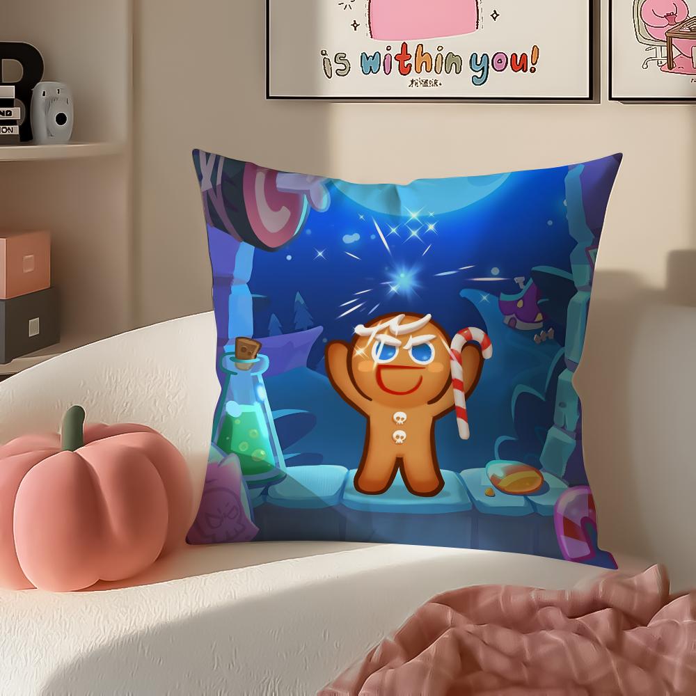Hot Cute Casual Korean Game CCookie Run Kingdom Cushion Cover Pillowcase Short Plush Invisible zipper Room Sofa Cushion Cover