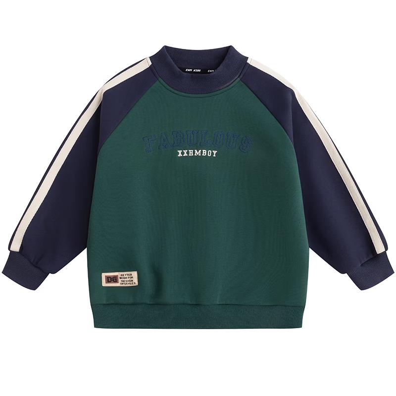 Xiangham Boys  Fleece-Lined Mock Neck Sweatshirt 160 cm