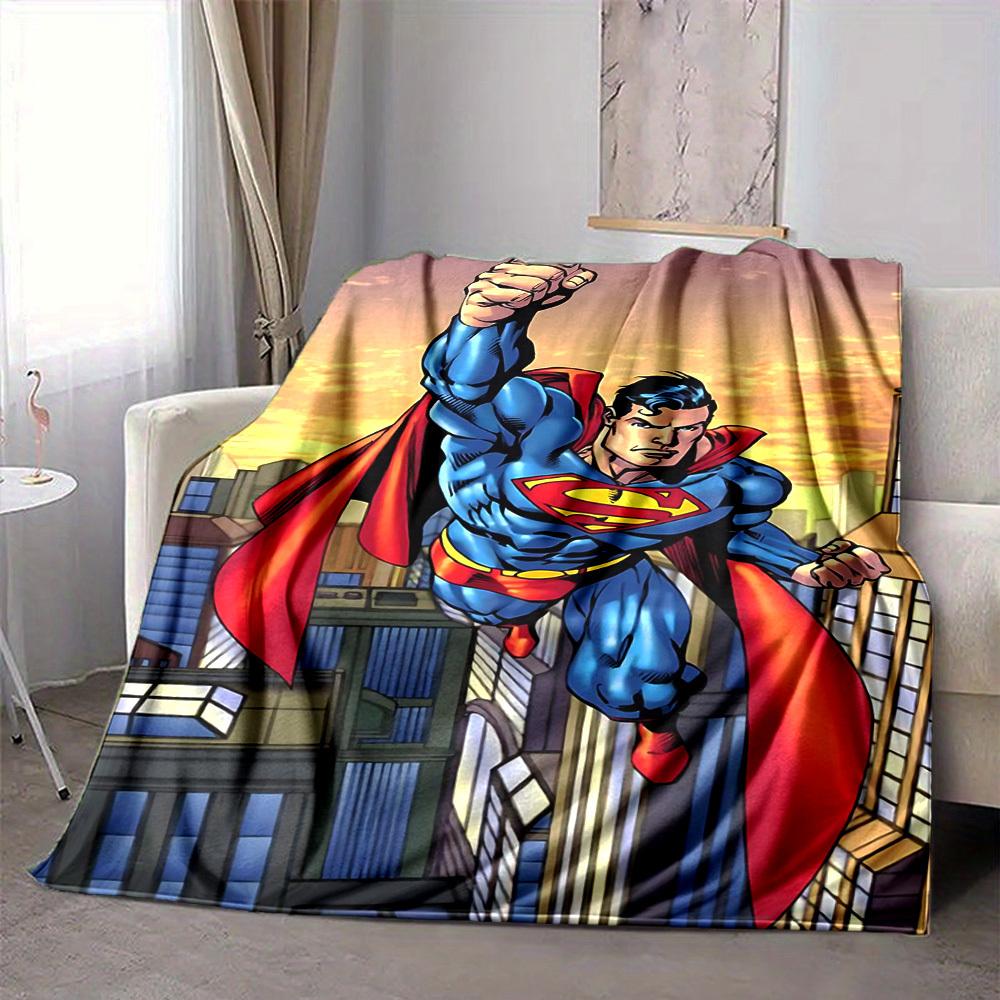 1ks Flanelová deka Superman Měkká, hřejivá a útulná na pohovku, postel, do kanceláře a na cesty Všestranný dárek pro každé roční období, Vánoční dárek