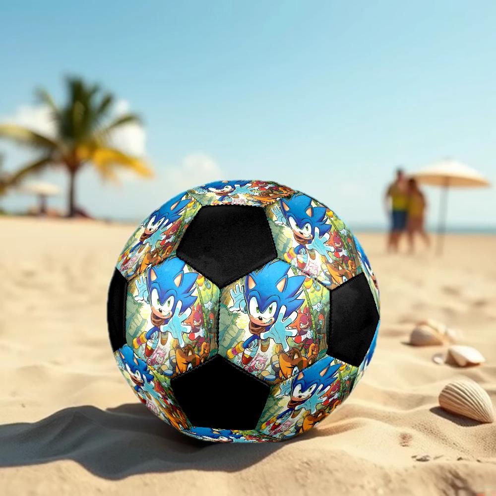 Sonic the Hedgehog Soccer Ball Colorful All Ages Machine Stitched PVC Competition Ready Durable High-Bounce.SIZE5