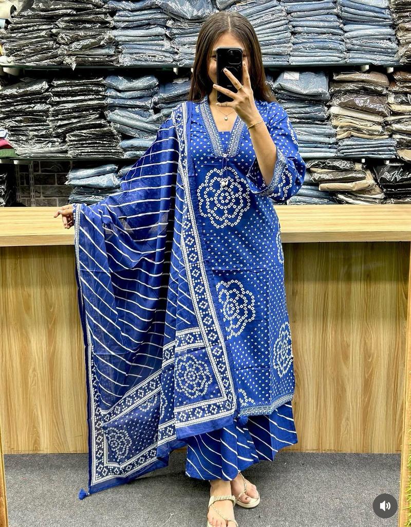 Women Designer Kurta Pant Dupatta Set Indian Bollywood Party Wear Top Tunic Salwar Suit