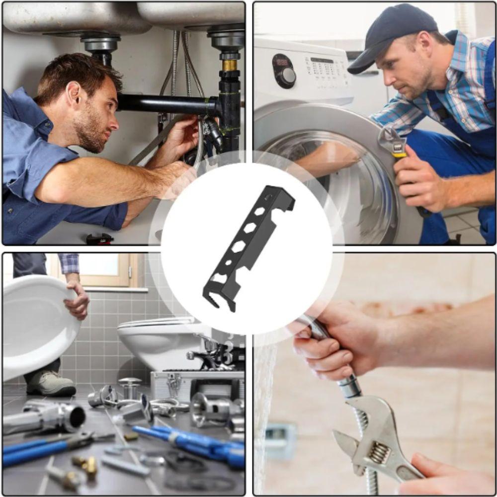 Iron Material Sanitary Wrench Double-End Faucet Wrench 12/13In1 Plumbing Pipe Wrench  Faucet Repair