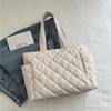 Large Capacity Rhombus Quilted Shoulder Bag Lightweight Tote Bag Minimalist Handbag  Casual Wear