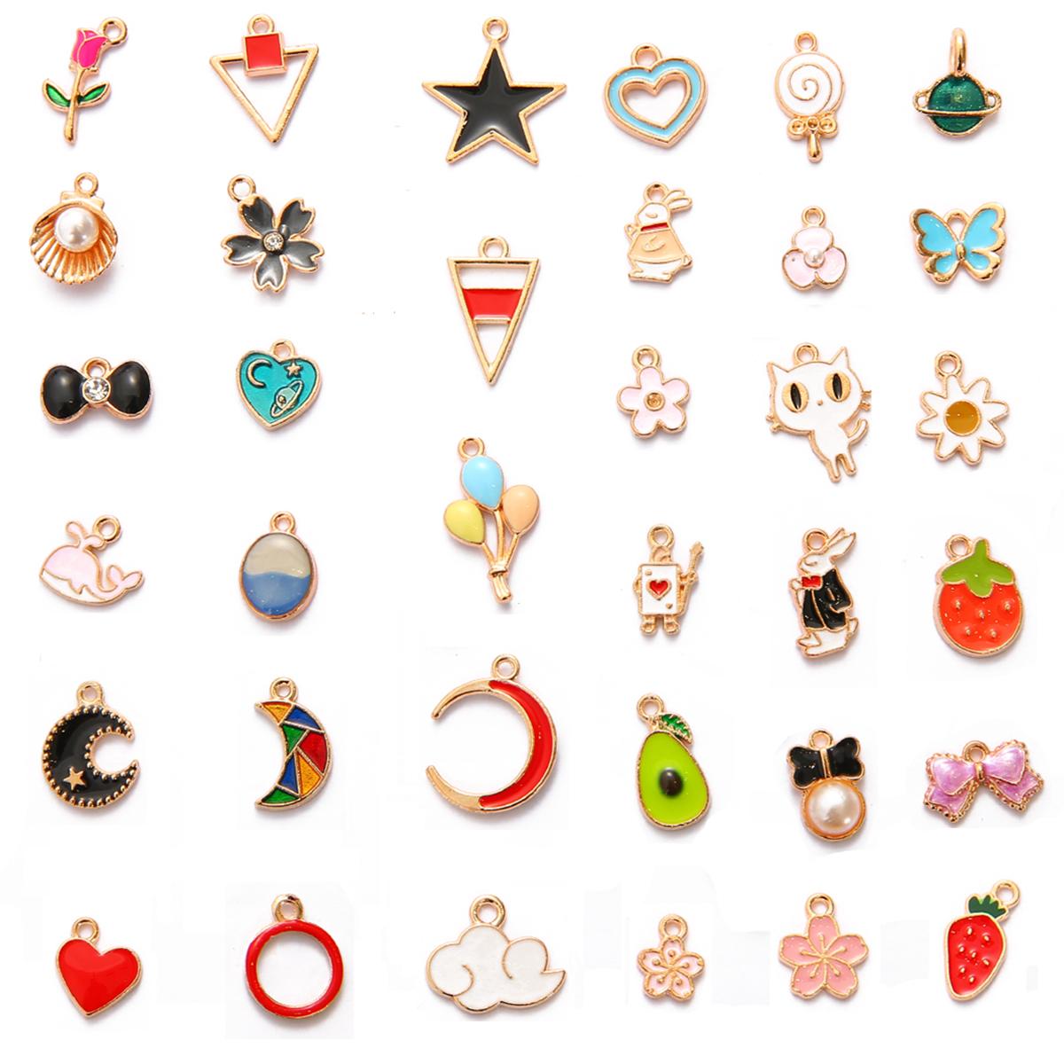 

10 шт., металлические эмалированные подвески, подвески для женщин и детей, ожерелье, браслет, аксессуары для самостоятельного изготовления ювелирных изделий 02