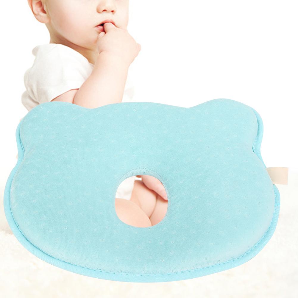 Infant Newborn Baby Pillow Soft Prevent Flat Head Sleeping Support Cushion PillowBlue Bear