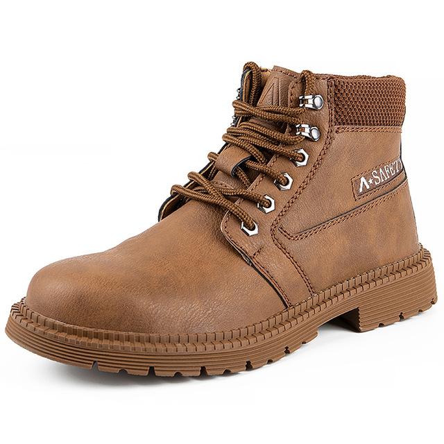 Winter Boots Mens Work  Boots Anti-Smash And Anti-Puncture Incredibles Work Boots Men  Shoes Steel Toe Chelsea Boots