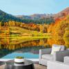 Autumn Lake Landscape Wall Mural Mountains Water Nature Scenic Wallpaper for Home Decor