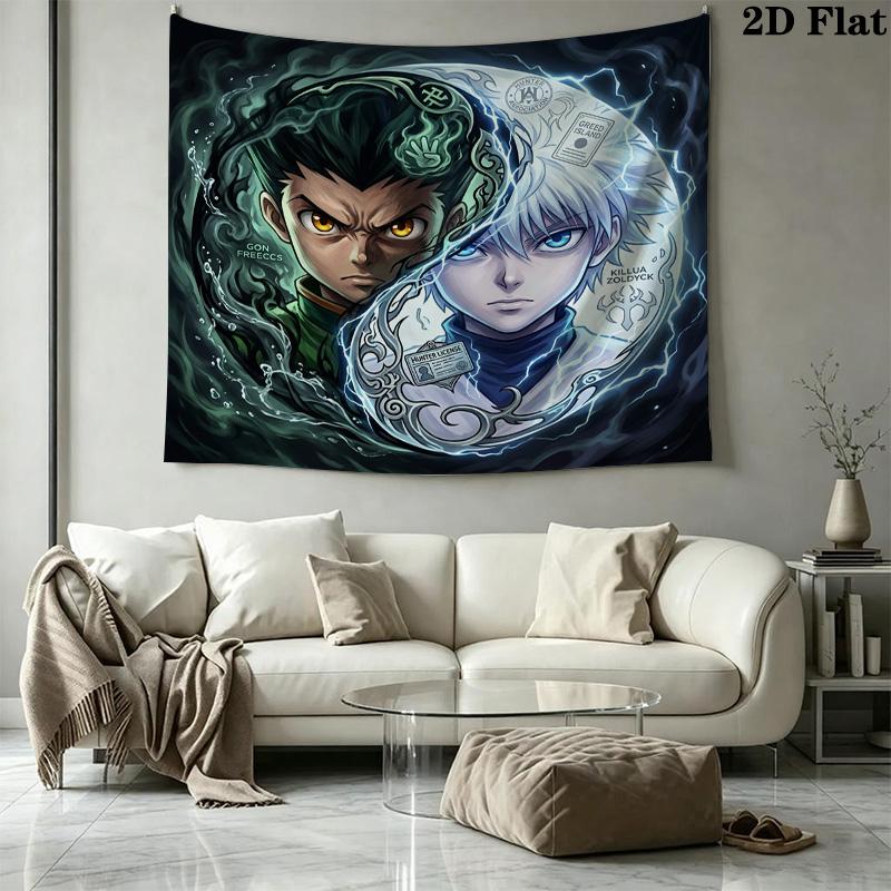 Hunter X Hunter Wall Tapestry Aesthetic Wall Hanging Printed Fabric Blanket Decorative Tapestries For Bedroom Living Room Home Decor