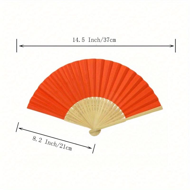 Vintage Handheld Foldable Paper Fan, Portable Bamboo Fan with Foldable Paper Cover - Perfect Summer Accessory for Staying Cool