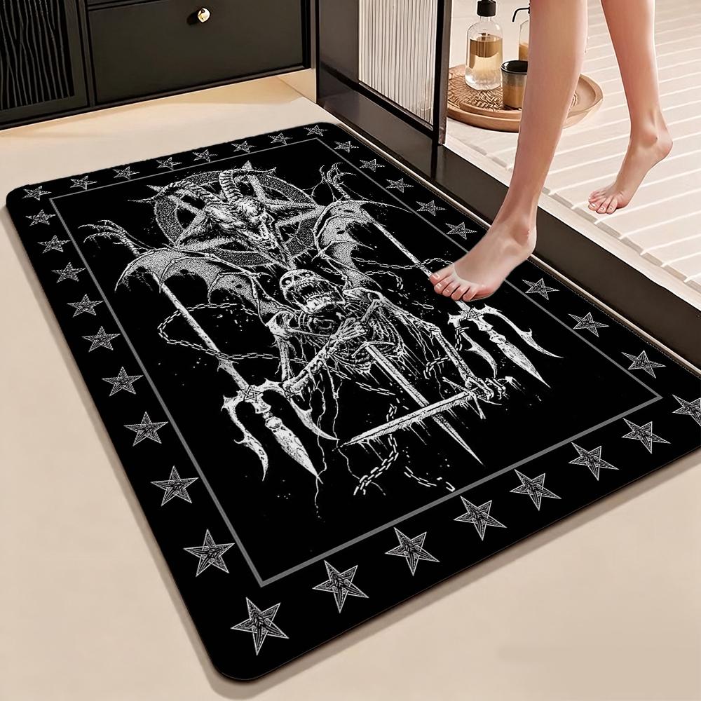 Five Elements Pentacle Double Moons Rectangular Rug Soft Texture Nonslip Carpet For Kids Bedroom Play Area Home Party Decor Holiday Gift