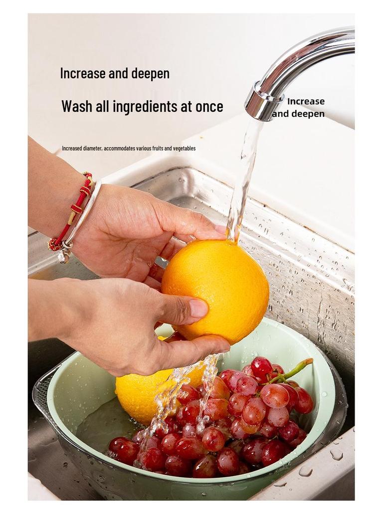 Multifunctional Transparent Drain Basket: Versatile Veggie & Rice Washing Basin with Sieve