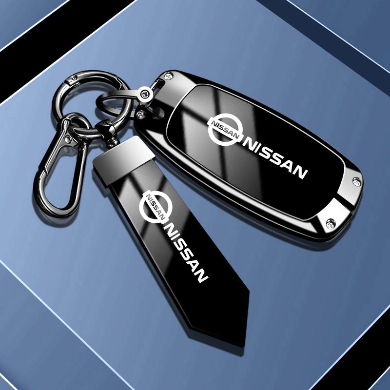 Zinklegering Leer Auto Sleutelhoesje Nissan Qashqai Juke X-Trail Patrol Note Leaf Altima Maxima Murano Tiida Teana Rogue Sentra