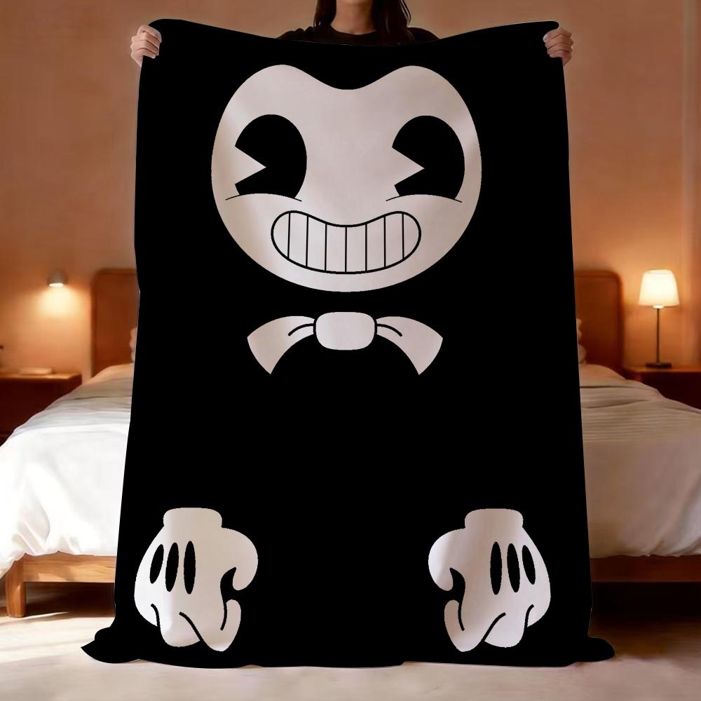 Game B-Bendy And The Ink M-Machine Throw Lightweight 240G Flannel Blanket Soft Skin-Friendly For Summer Cooling