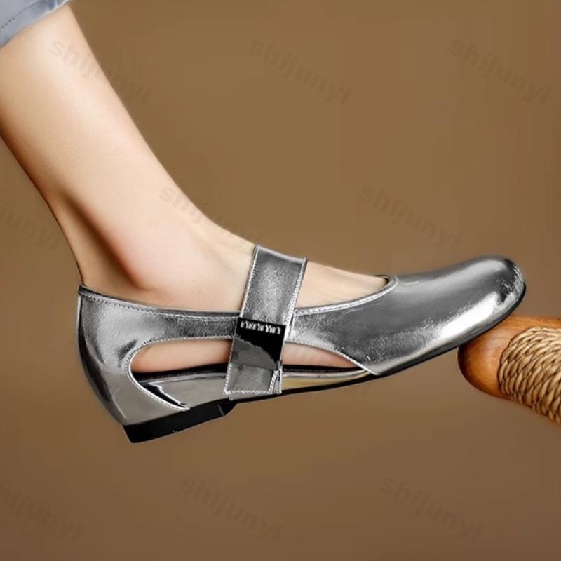 Fashion Women Mary Jane Shoes Summer Fashion Vintage Height Increase Leather Shoes Lightweight Comfortable Outdoor Non Slip Casual Flats