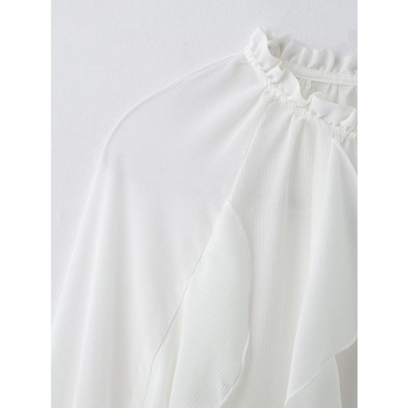 2025 Spring New Arrival: Women's Casual Layered Ruffled Collar Shirt