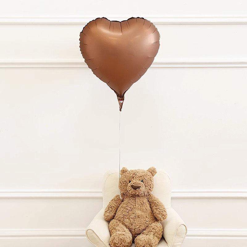 8-Inch Pure Color Heart-aped Aluminum Foil Balloons Baby First Birthday Decoration Children's Birthday Par Scene Decoration