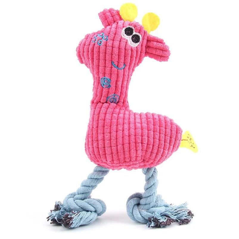 Dog Toys Popular Pet Dog Voice Toys Creative Knitted Sika Deer Bite-Resistant Sound Grinding Plush Dog Toys