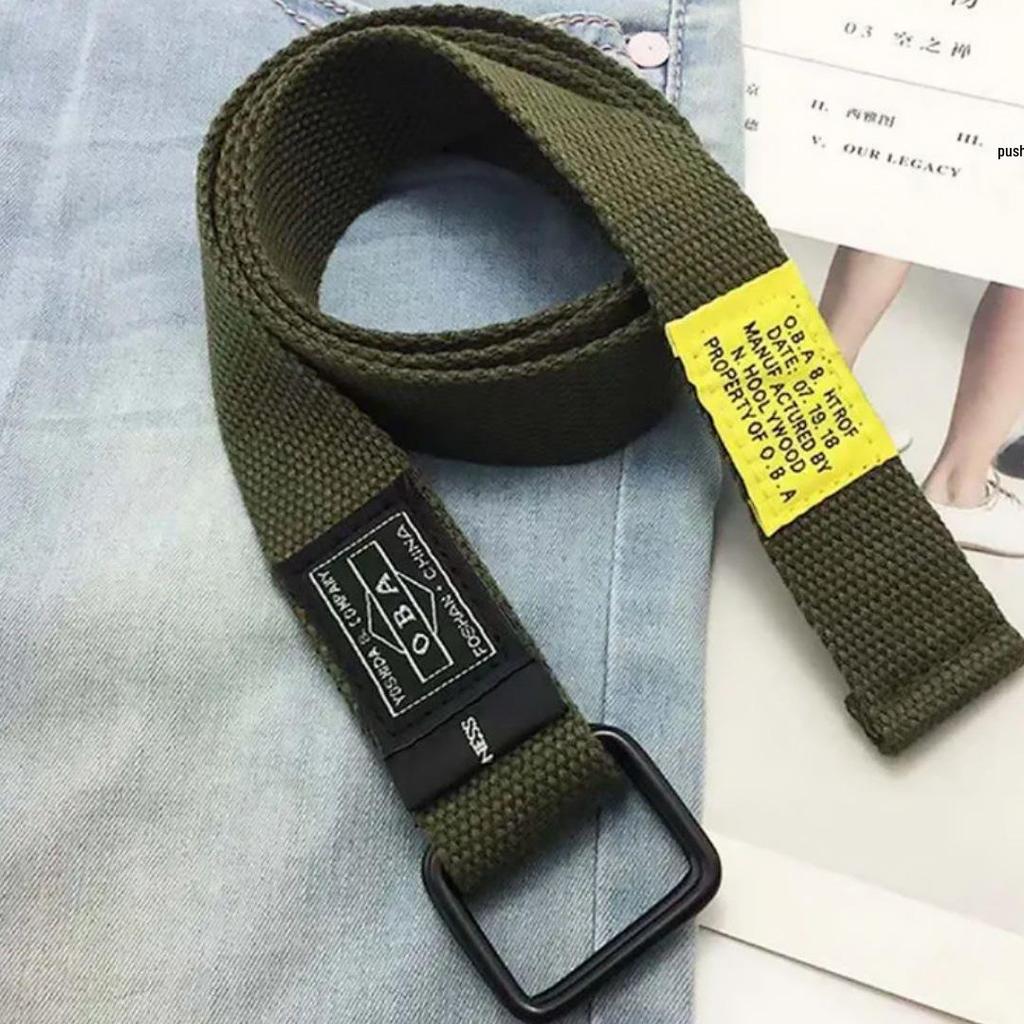 Trendy Hong Kong Style Canvas Belt: Versatile, Extra Long, Men’s Hip-Hop Fashion