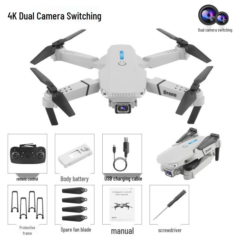 E88 4K Dual Camera Drone for Kids: Aerial Photography Remote Control Quadcopter Toy