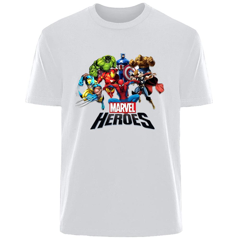 Fantastic Four Creative Printed TShirt American Marvel Summer New Mens and Womens Trendy Loose Casual Short Sleeve Top