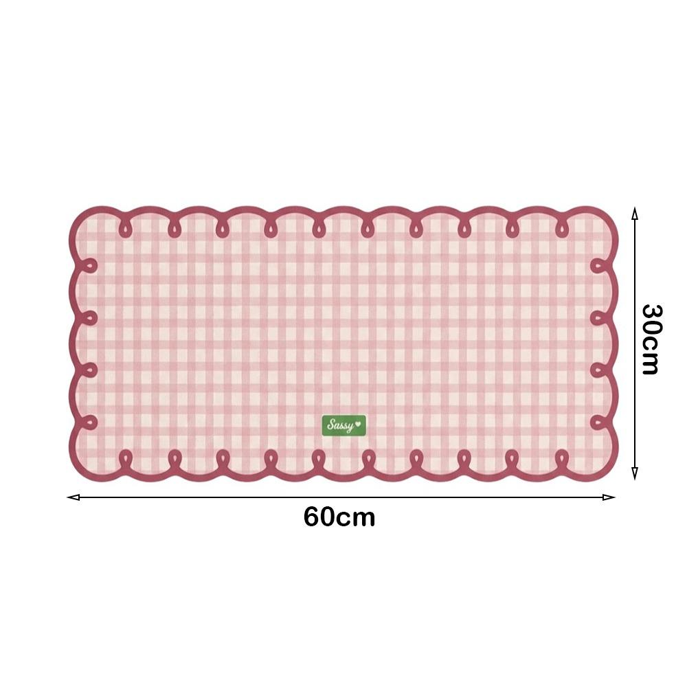 Non Slip Desk Mat PVC Computer Desk Mat New Keyboard Mat Laptop Table Rose Red-30x60cm
